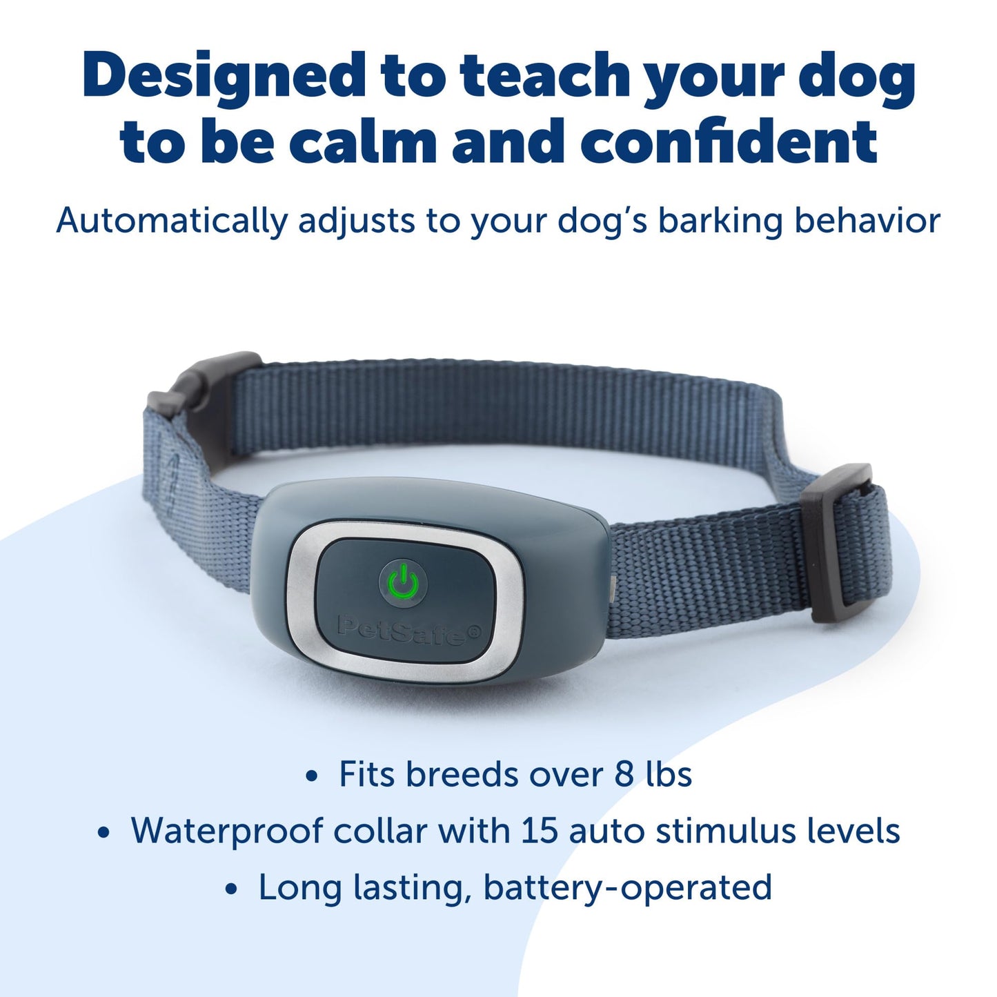PetSafe Bark Control Collar, Waterproof Basic Bark Control Collar for Small Medium or Large Dogs 8 lb. and Up, Anti-Bark Static Correction Training Device for Canines