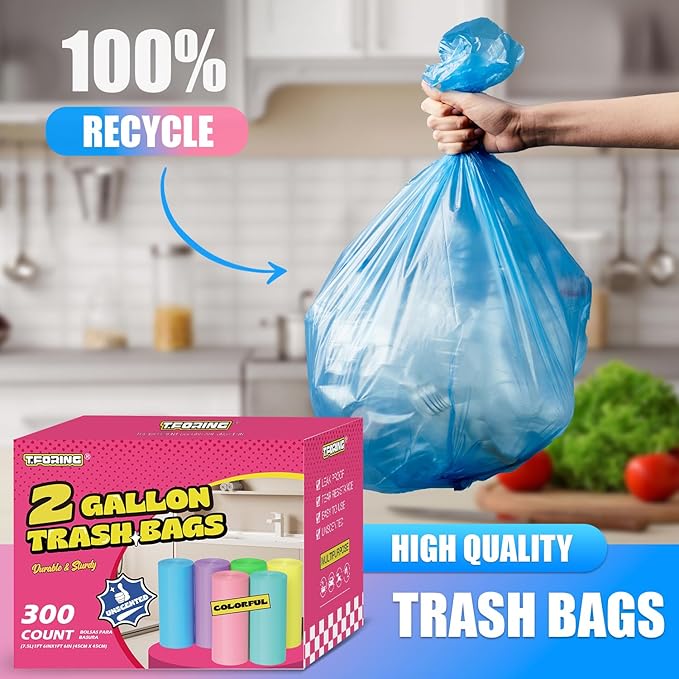 300 Count 2 Gallon Trash Bags