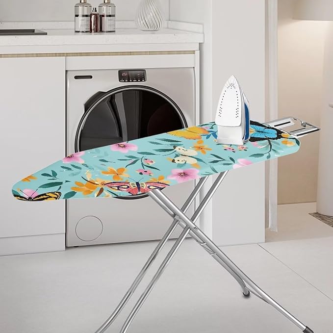 Floral Butterfly Ironing Board Cover and Pad 15x54 Inch, Iron Board Cover Large