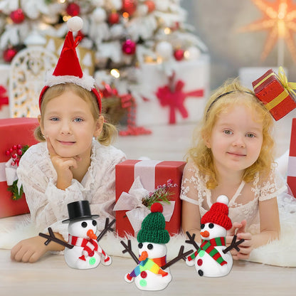 LAHAND 12-Pack Christmas Snowman Crafts Sets for Kids, Modeling Clay Snowman DIY Kit,Christmas Stocking Stuffers for Kids, Perfect for Winter Children's Holiday Party Decoration Gifts