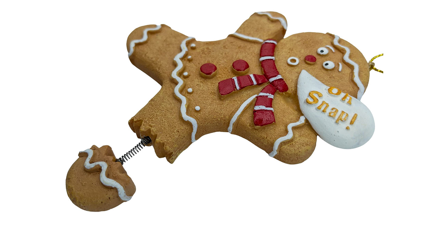 Gingerbread Man Cookie Oh Snap! Broken Leg Funny Christmas Tree Ornament
