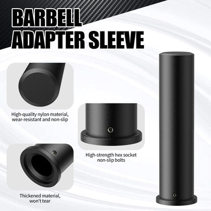 NewBEP 2PCS Olympic Adapter Sleeve 7.8" with Olympic Barbell Clamps 2", Converts 1" Standard Weight Plate Posts to 2" Olympic Weight Plate Posts, Removable end Cap