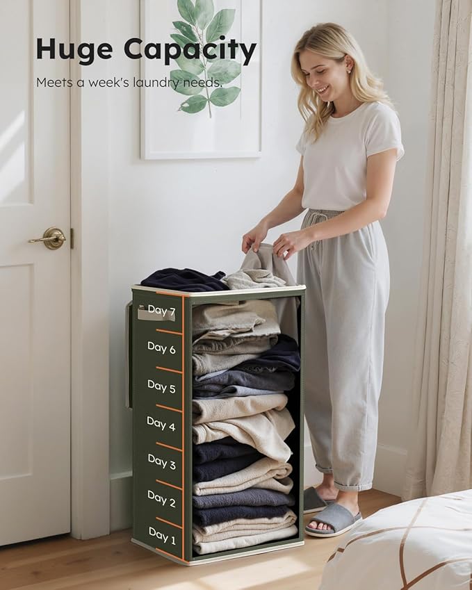 SOLEDI Laundry Hamper with Lid 100L Large & Tall Collapsible Laundry Basket
