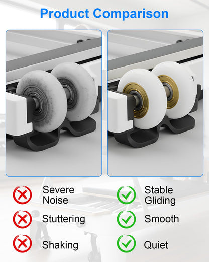 Replacement Roller Wheels Compatible with Aero Pilates Reformer Machine, Pilates Reformer Replacement Parts, White, 4 Pcs