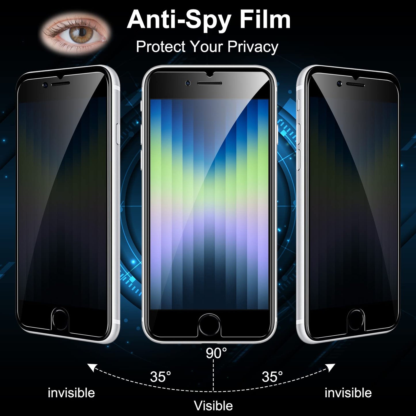[2 Pack] Privacy Screen Protector for iPhone 11/XR, YMHML Tempered Glass Anti-Spy Bubble Free Case Friendly Easy Installation Film for iPhone 11/XR 6.1 Inch