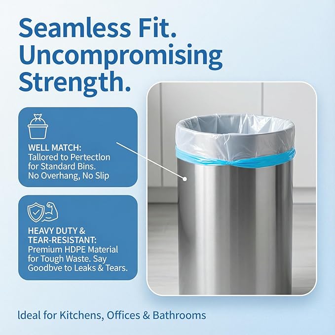 150 Count 2 Gallon Trash Bags Drawstring