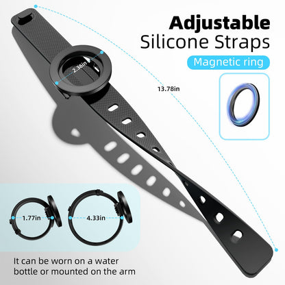 Blissfuhue Water Bottle Magnetic Phone Holder-Upgraded Extra Long Strap,Super Strong Magnet,Adjustable Angle & Strap,Fit Stanley Cup/Owala/YETI,Ideal for Gym/Outdoor/Yoga As Water Bottle Phone Holder
