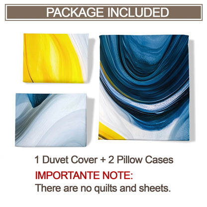 Twin Size Duvet Cover Fluid Art Print Duvet Cover Abstract Comforter Cover Abstract Waves Bedding Kids Room Bedding Decor (Reversible Printing)