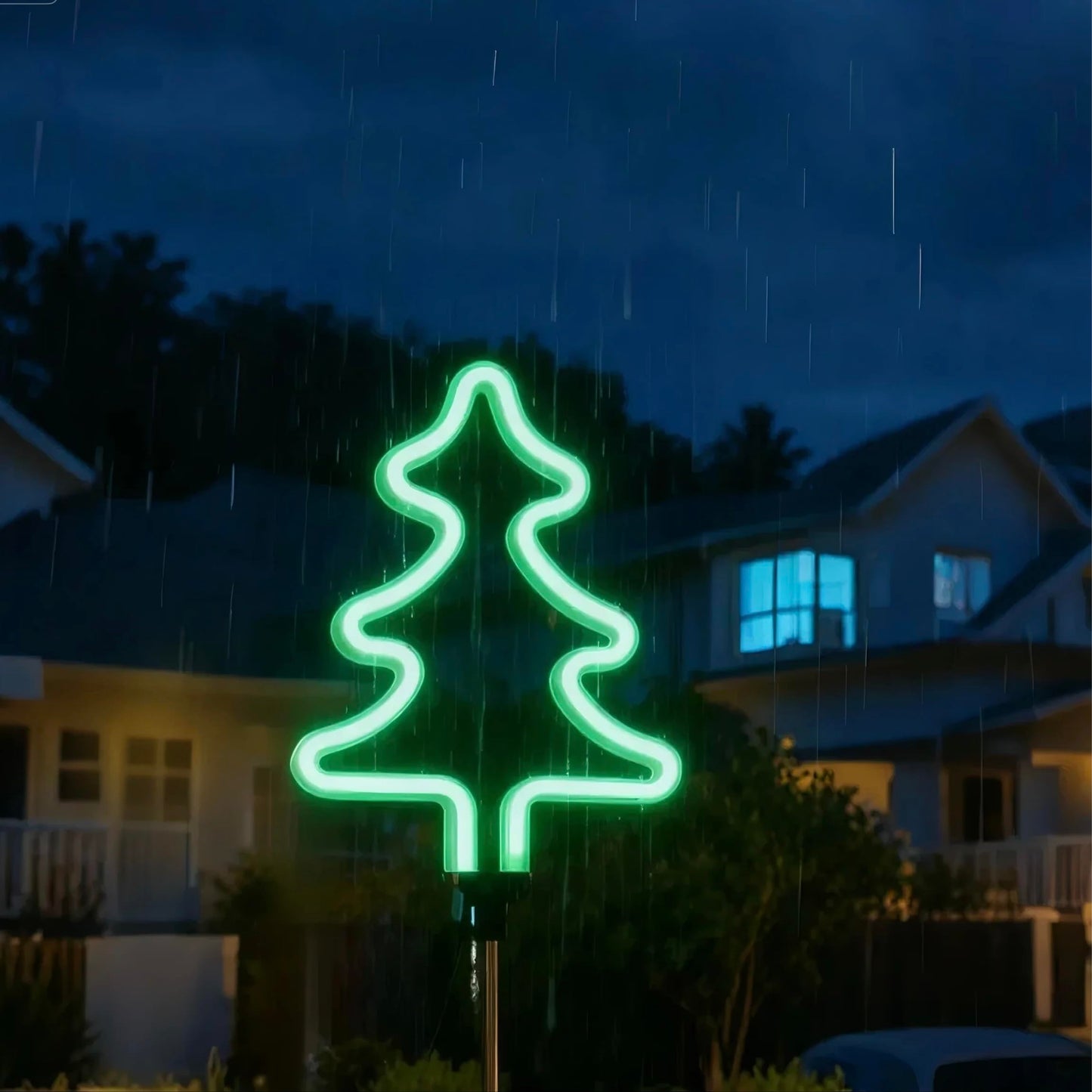Solar Garden Stake Lights, Waterproof Landscape Light, Solar Landscape Path Lights, Neon Lights, Outdoor Decor for Garden, Yard, Lawn, Pathway, Patio, Backyard (Christmas Tree)