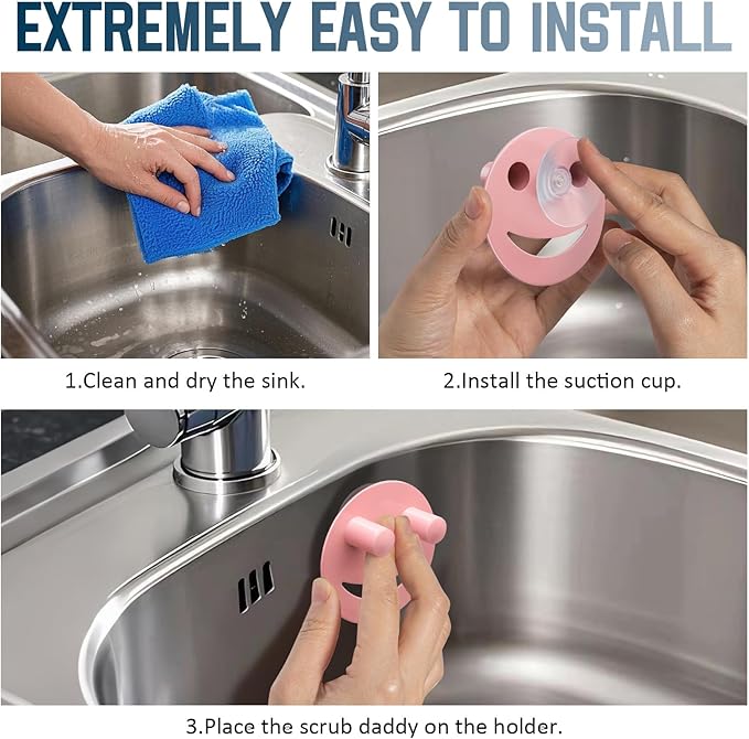Stainless Steel Smiley Face Sponge Holder, Kitchen Accessories Decor