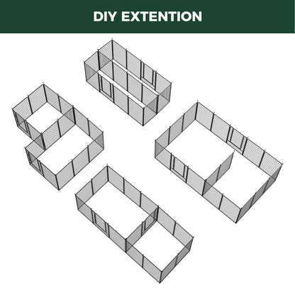 FXW Rollick Unleashed Dog Playpen for Indoor, Yard, RV Camping, 50 inch 16 Panels Dog Pen with Connectors (Pack of 2) for Large Dogs, Black│Patented