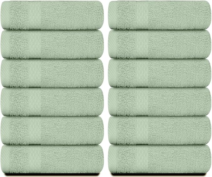 White Classic Luxury Cotton Washcloths 13x13 Inch