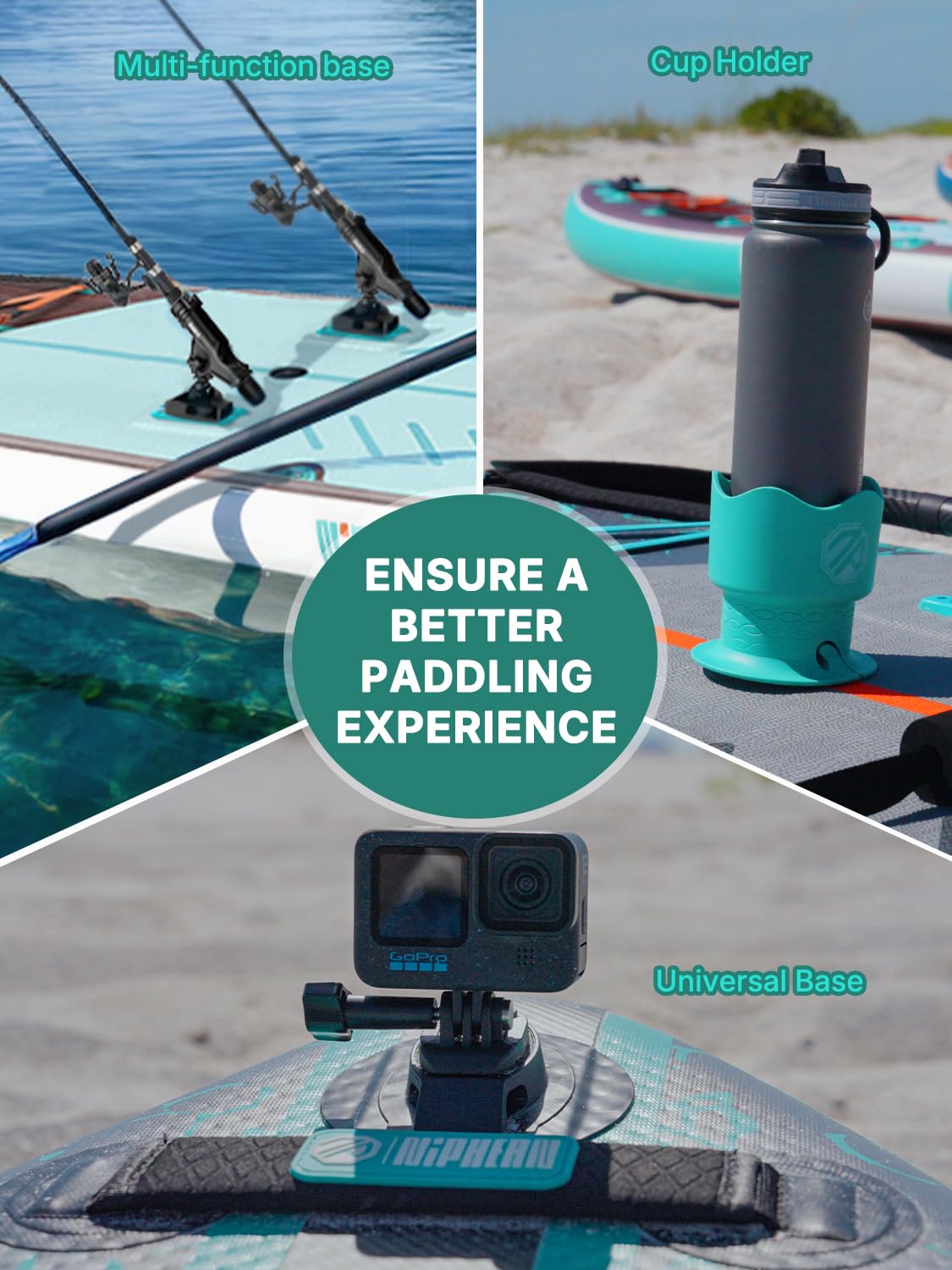 Niphean PRO (Extra Large) Inflatable Paddle Board with Seat, 11'6"/12'6" Stand Up Paddle Board with Pressure Gauge, StabilTrac Fin, Upgraded All-Round/Touring SUP for Adult Adventures, 2+1 Person