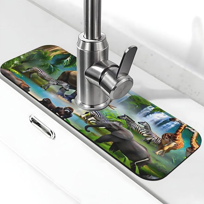 Animal Paradise Kitchen sink faucet pad, strong water absorption, anti slip