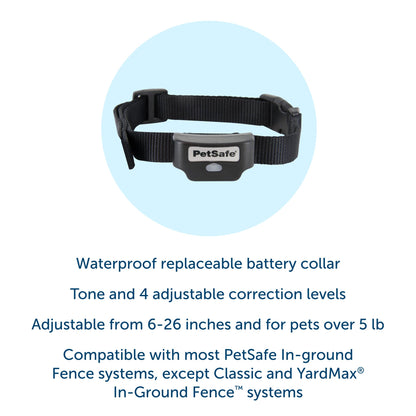 PetSafe Rechargeable In-Ground Pet Fence Receiver Collar for Cats and Dogs, Waterproof with Tone and Static Correction, Fits Pets 5 lbs and Up from The Parent Company of The Invisible Fence Brand