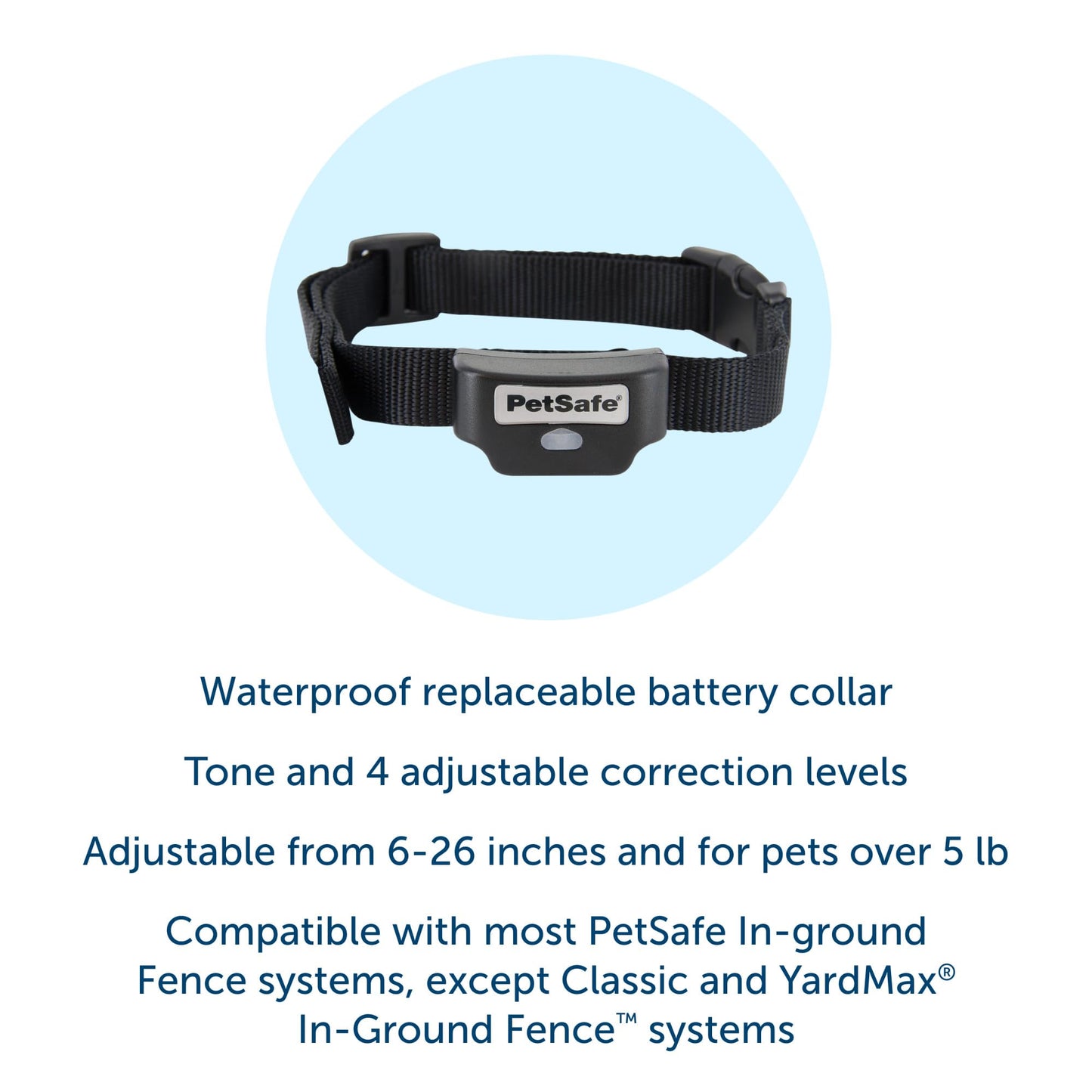 PetSafe Rechargeable In-Ground Pet Fence Receiver Collar for Cats and Dogs, Waterproof with Tone and Static Correction, Fits Pets 5 lbs and Up from The Parent Company of The Invisible Fence Brand