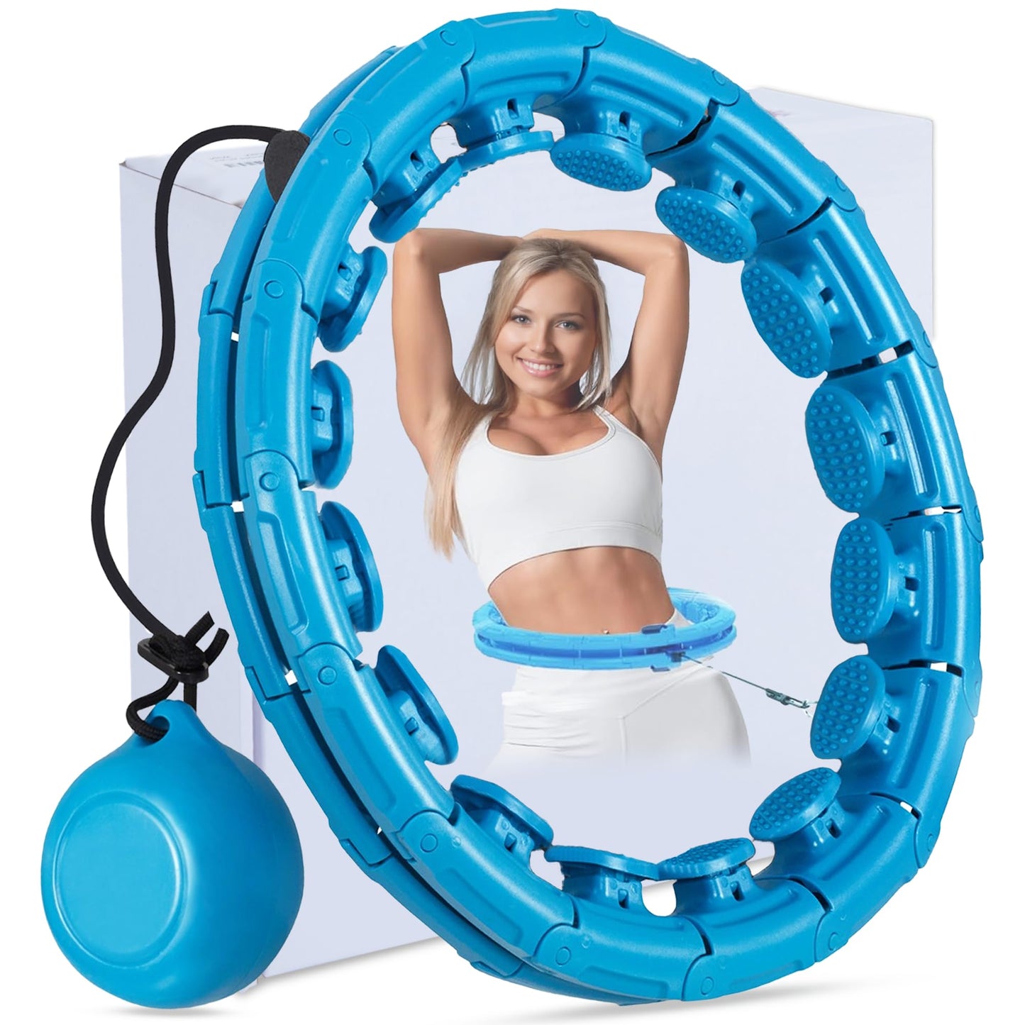 THE TOYAGATOR Weighted Hula Hoop for Adults Weight Loss, Adjustable Infinity Hoop with 24 Detachable Links, Exercise Hoop Suitable for Men and Women (Weighted Hula Hoop)