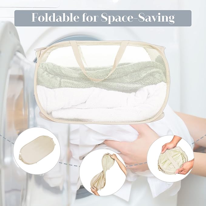 2 Pcs Durable Collapsible Laundry Baskets
