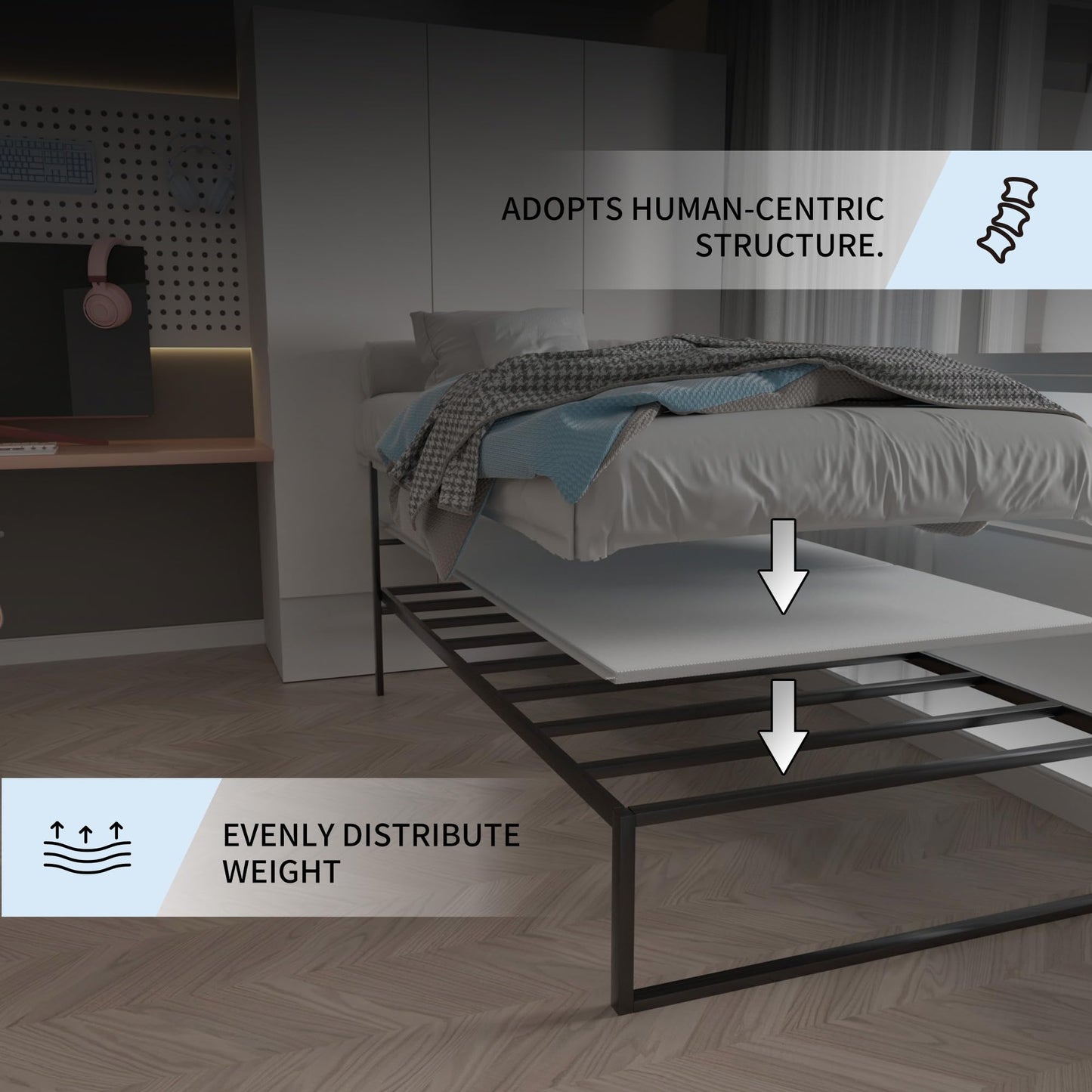 wanglanfei Bunkie Board,Foldablet,bunk bed10MM,Strong Support Ability,King Size 76 * 80",Moisture Proof and Noise Reduction