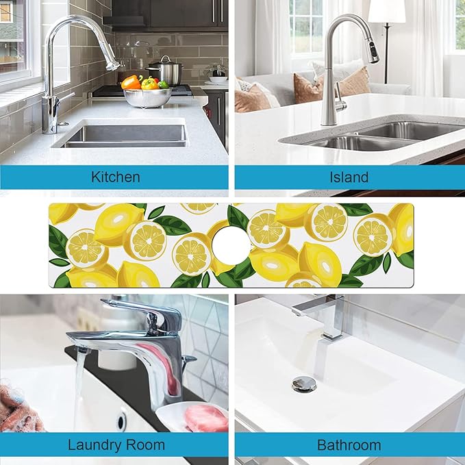 Kitchen Sink Splash Guard Faucet Mat Super Absorbent Fast Drying Mat Sink