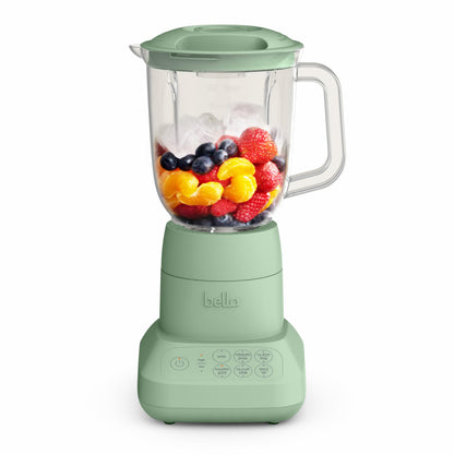 bella 10 Speed Countertop Blender, Juicer & Smoothie Maker, Fits-anywhere™ Kitchenware, Slim Flip & Store Design, Dishwasher Safe 48oz Capacity Pitcher & Lid, Stainless Steel Blade, 450 Watt, Oatmilk