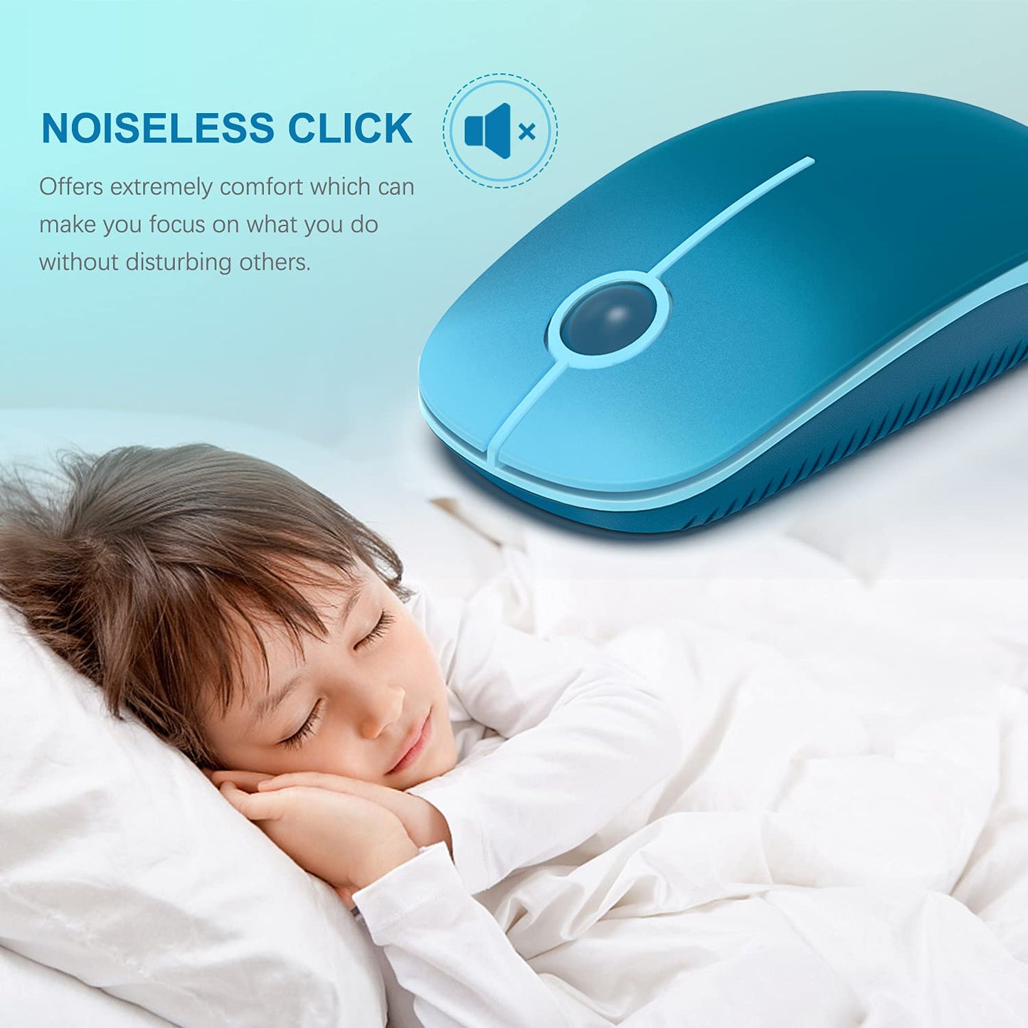 VssoPlor Wireless Mouse, 2.4G Slim Portable Computer Laptop Mouse with Nano Receiver Quiet Silent Optical Mice for Notebook, PC, Laptop, Computer-Black and Gold
