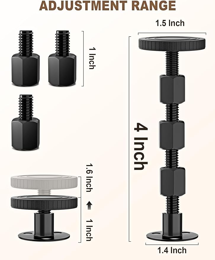 2PCS Adjustable Threaded Bed Frame Anti-Shake Tool, Upgraded Headboard stoppers
