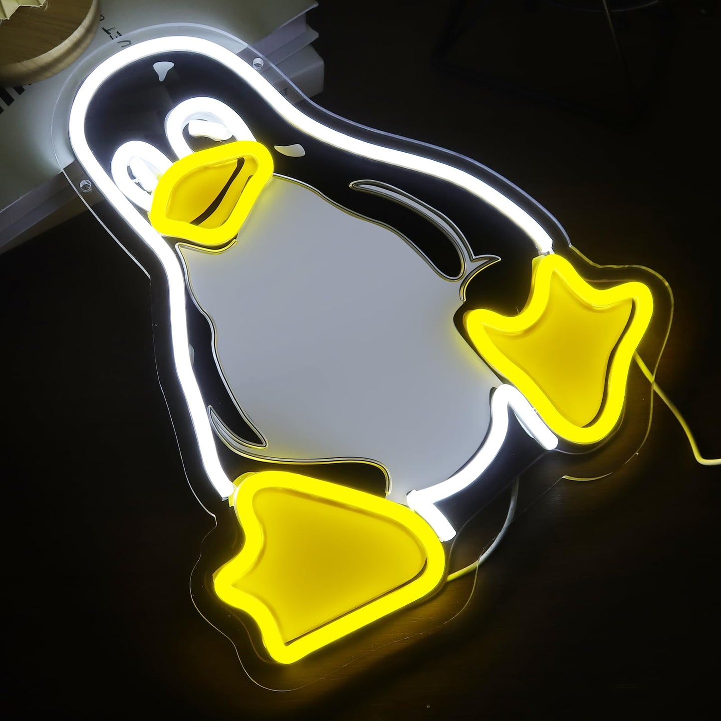 OIZEGO Penguin Neon Signs for Wall Decor Neon Lights for Bedroom Led Signs Suitable for Dormitory Man Cave Christmas Gift