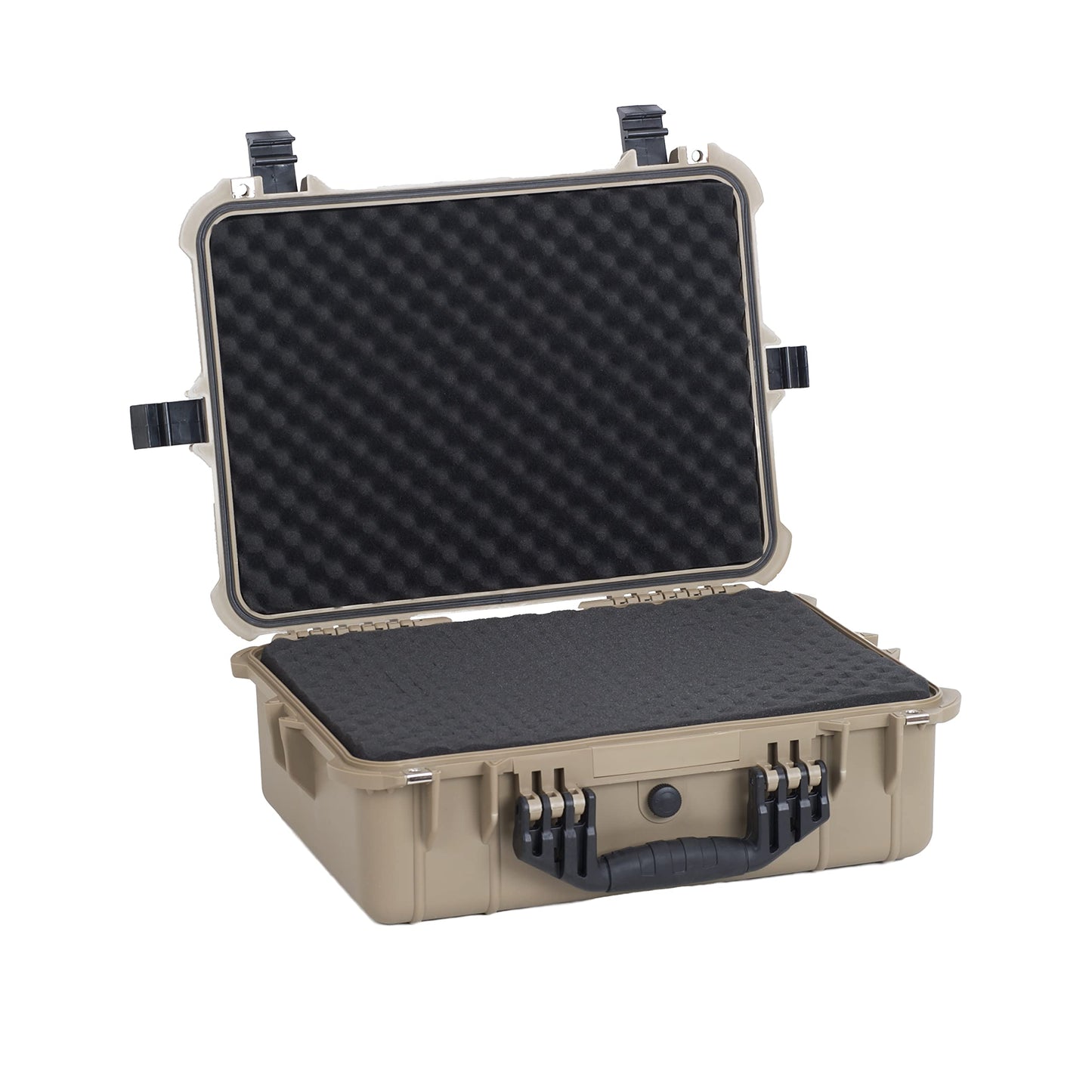MEIJIA Portable IP67 Waterproof Protective Case,Hard Camera Case,Customized Fit Foam Inserted,Fit for Camera, Equipments, Lens,Drones,19.78“X15.77"x7.41"(Desert Tan)