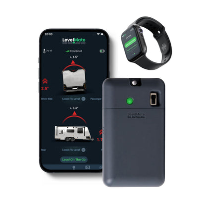 LogicBlue Technology LevelMateMAX Wireless RV Leveling System, Bluetooth Leveler for Campers, Must-Have Accessory for Travel Trailers, Effortless Setup for Phones with App