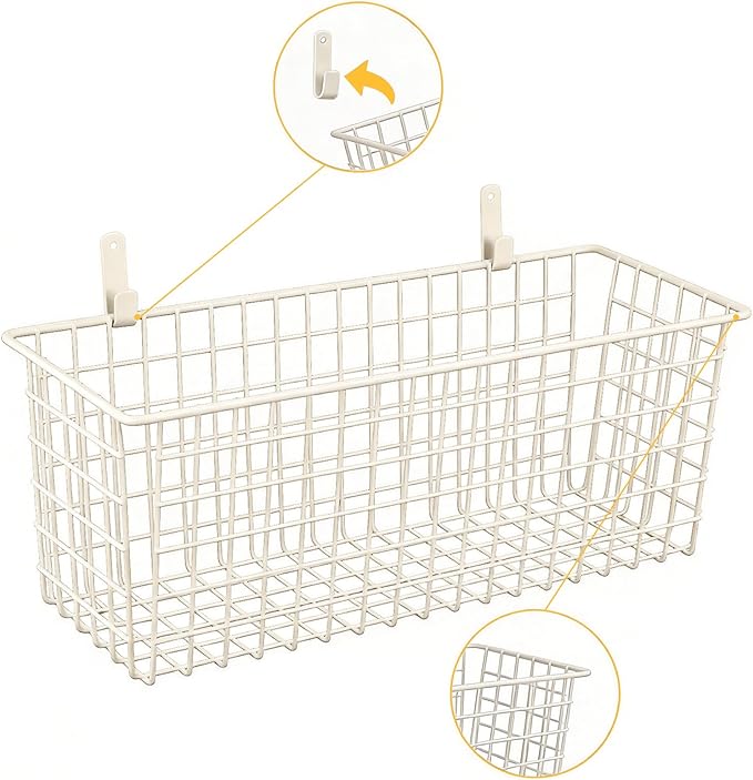 2 Sets Extra Large Hanging Wall Basket, WallmountedFruit Vegetable Toy Snack