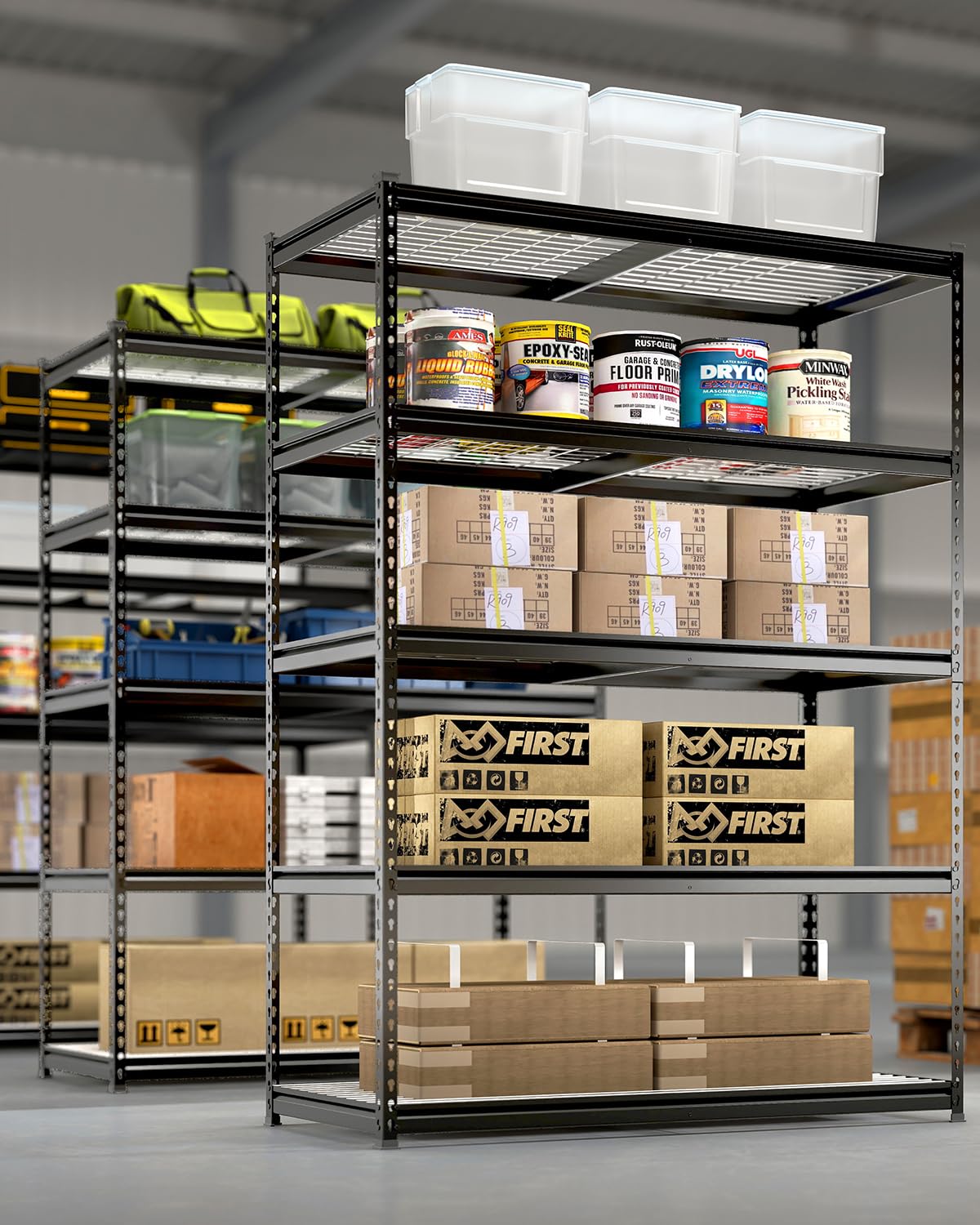 WORKPRO 5-Tier Heavy Duty Metal Shelving Unit, 72”H x 48”W x 24”D, Adjustable Storage Rack with 4000 lbs Capacity, for Garage, Basement, Workshop, Warehouse