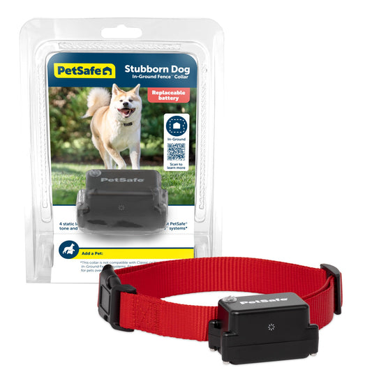 PetSafe Stubborn Dog Fence Collar - Dog Electric Collar Waterproof Receiver, Battery Operated, In Ground Containment for Pets, from The Parent Company of Invisible Fence Brand