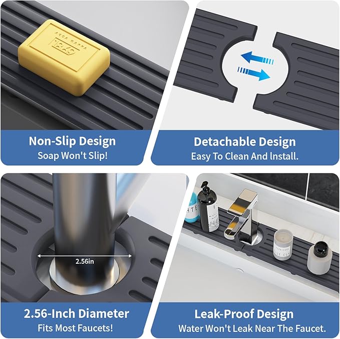 Faucet Mat for Kitchen Sink, Water Absorbent Kitchen Faucet Mat, Durable Sink