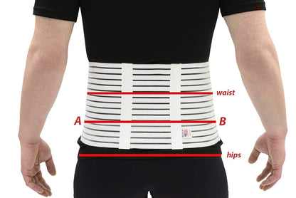 ITA-MED 12" Abdominal Binder for Men, Adjustable & Breathable Post Surgery Compression Garment, Ideal for Post-Surgical Patients & Individuals with Hernias (Black, Small)