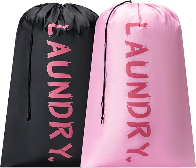 4 Pack XL Travel Laundry Bag, Machine Washable Dirty Clothes Organizer