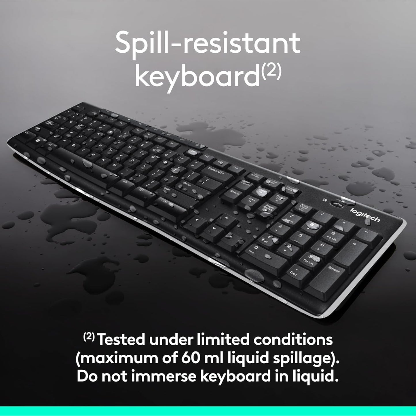 Logitech MK270 Wireless Keyboard and Mouse Combo for Windows, 2.4 GHz, 8 Multimedia Keys, PC, Laptop, Wireless Keyboard Compact Mouse Combo - Black