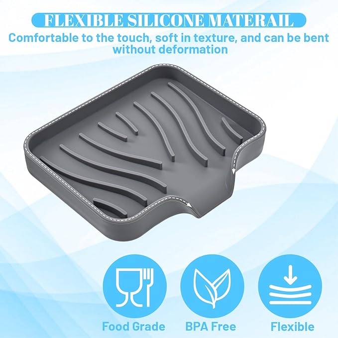 Grevosea Sponge Holder for Kitchen Sink, Silicone Dish Sponge Holder