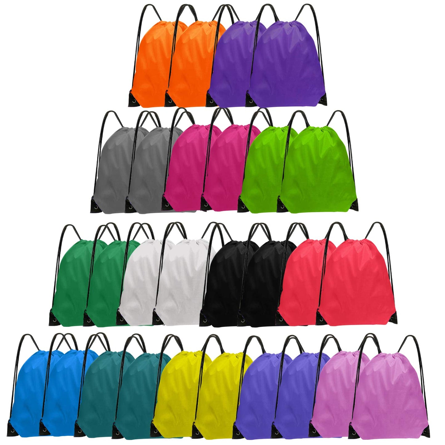 Grneric 28 Pcs Drawstring Backpack Bulk String backpack Drawstring Bags Cinch Sack Gym Sport Traveling String Bag for Men Women