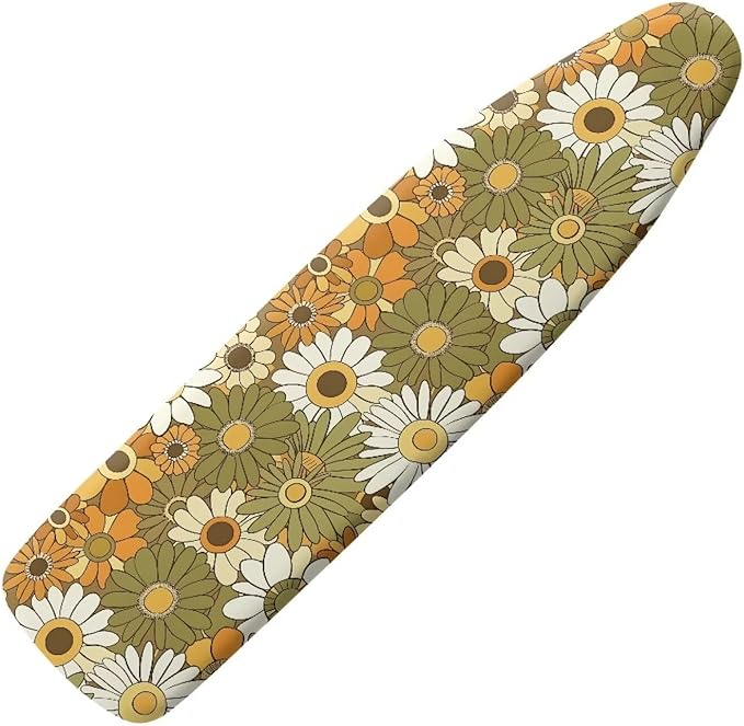 Green Hippie Floral Standard Ironing Board Cover Heat Reflective Ironing Mat