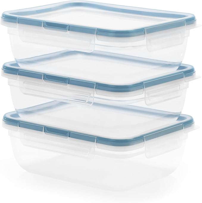Snapware Plastic Total Solution 3-Pack Food Storage Containers Set, Leakproof &