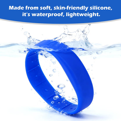 RFID Wristband, 13.56MHz Silicone Waterproof IC Bracelet for Access Control, Gym Membership, Water Park for 2PCS
