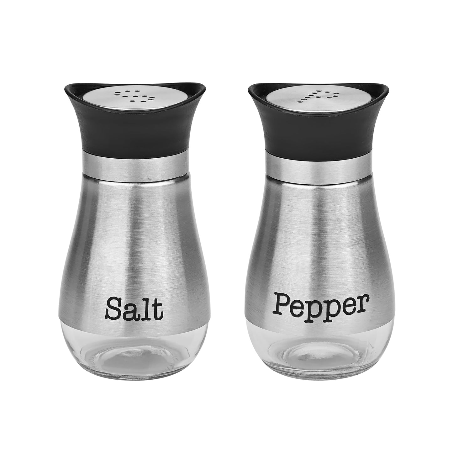 Fox Run Modern Salt and Pepper Shakers, Set of 2 Kitchen Shakers with 4 Ounce Capacity
