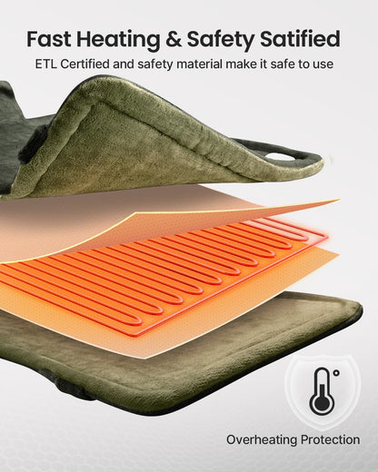 RENPHO Electric Heating Pad for Back Pain Relief, Birthday Christmas Gifts for Women Men Mom Dad Elderly, FSA Eligible Items Only List, Large Heat Pad for Neck Shoulders, 24"x33", ETL Certified, Gray