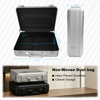 ALUNEX Aluminum Storage Case with Customizable Foam, 3-in-1 Modular Interior, Professional Briefcase with TSA Locks for Men & Women, Organizer & Divider for Documents, Electronics & Tools