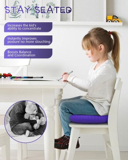 Wobble Cushion with Inflation Pump - Wobble Disk Balance Disc Wiggle Seat for Sensory Kids, Balance Pads (Purple)