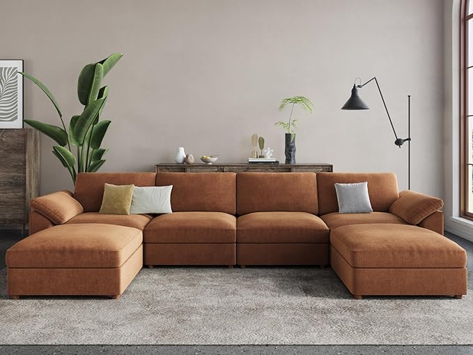 EASE MOOSE Modular Sectional Couch, Oversized Deep Seat U Shape Sectional Couch