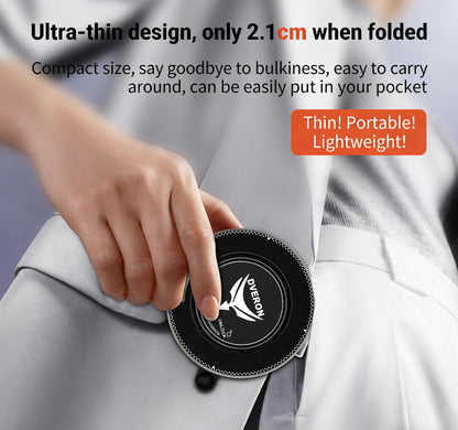 Metal Magnetic Car Mount with Vacuum Suction Base, 360° Rotatable Phone Holder Compatible with MagSafe, Foldable, Black, Magnetic Ring Included for Your Car/Gym/Mirror Mount for iPhone & Android