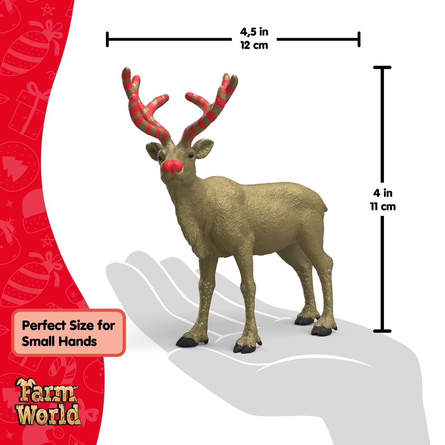 Schleich Farm World – 5" Golden Anniversary Reindeer Figurine – Limited Edition Christmas Collectible Animal Toy for Boys and Girls – Fun Holiday Play Figure for Kids Ages 5+ | 72271