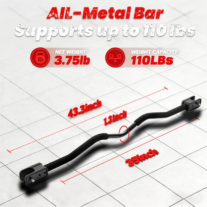 MARCHMARS Dumbbell Barbell Converter Bar, Adjustable Barbell Bar for Home Gym, Compatible with Most Dumbbells, All-Metal Dumbbell to Barbell Converter for Weight Lifting and Strength Training